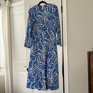 Zara Blue and Cream Dress NWT